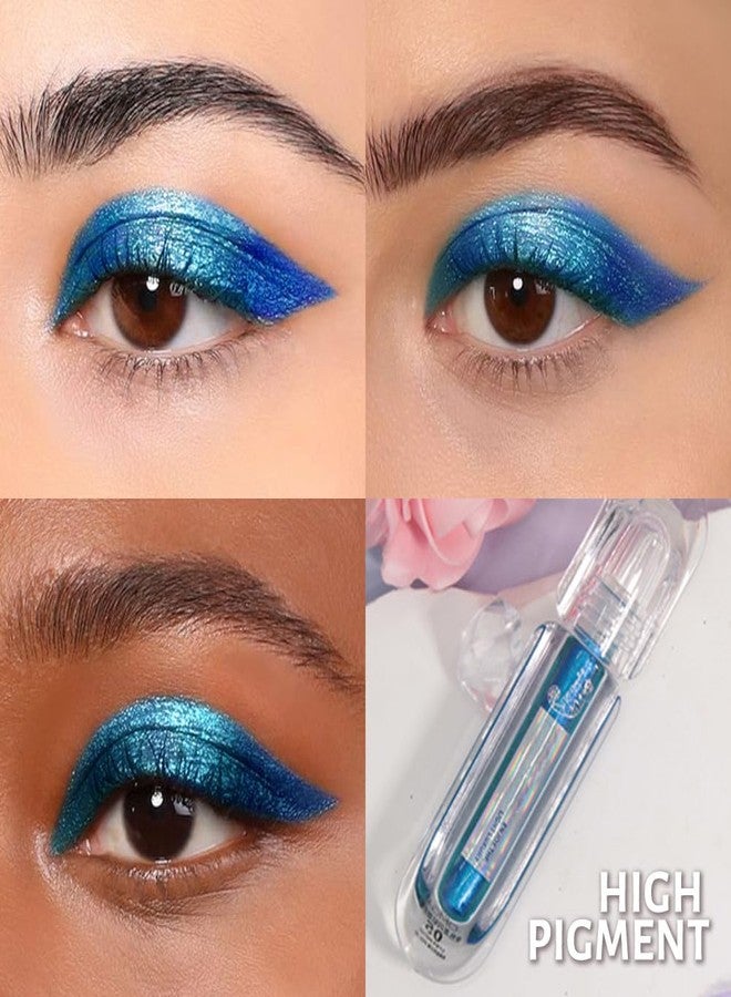 AMY'S DIARY Duochrome MultiChrome Chameleon Liquid Metallic Teal Blue Eyeshadow, High-Impact Multi-Dimensional Finish,blue Teal Silky Smooth and High Pigment Holographic Glitter Eyeshadow Makeup (05#) - Image 2